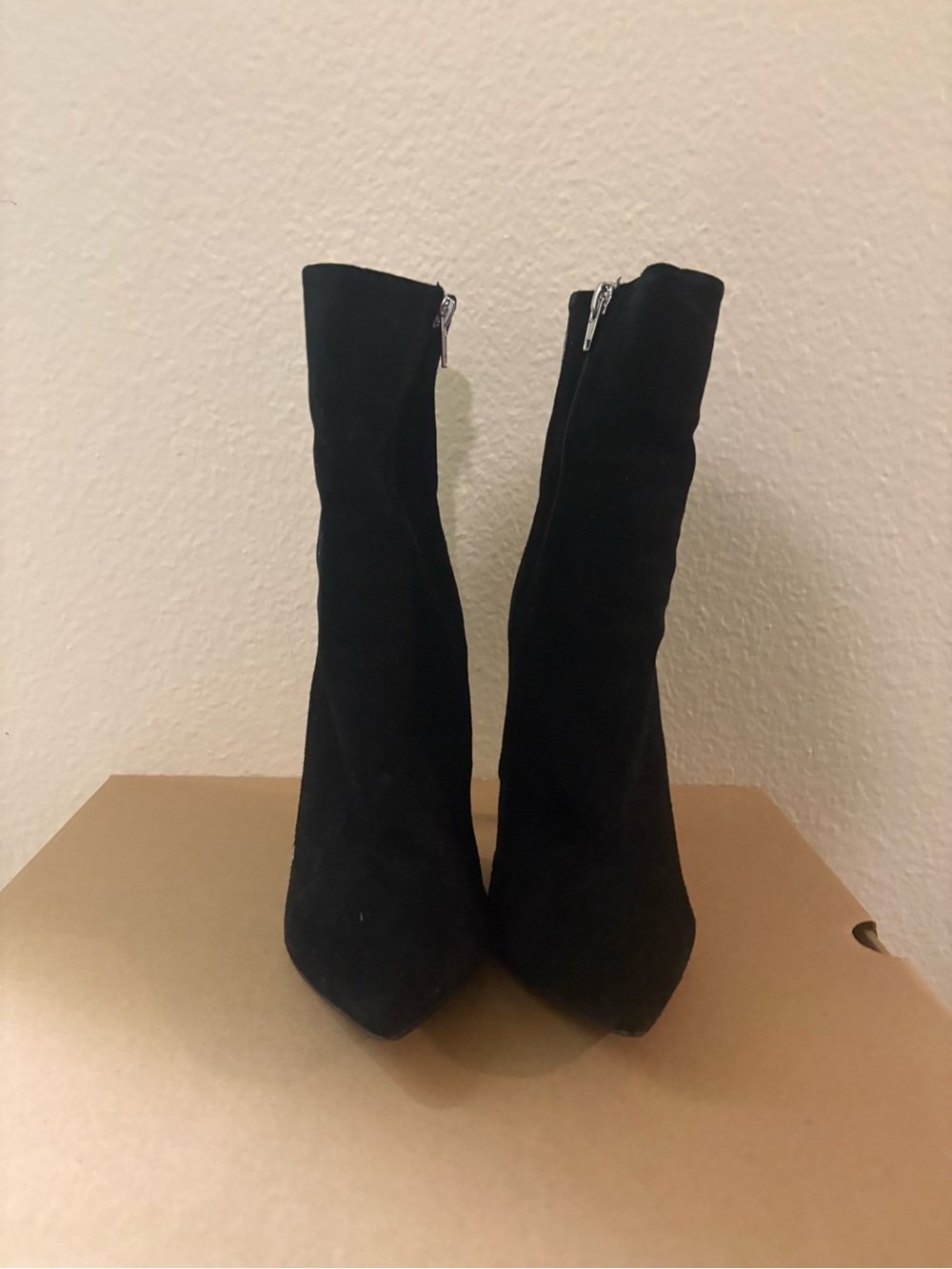 Steve Madden Black Ankle Booties with Silver Crystal Accent - Picture 3 of 5
